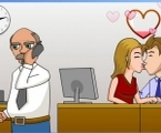 Secret office kiss